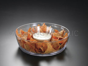 Huang Acrylic Chip and Dip Combo Bowl (11" x 11" x 3")