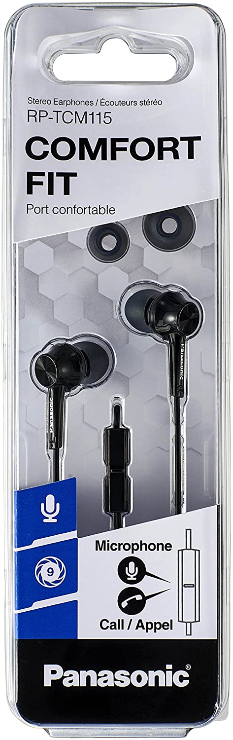 Panasonic - Canal Type in-Ear Headphones with Mic/Remote, Black