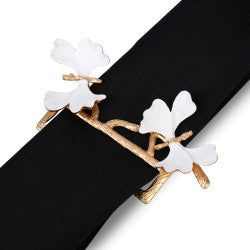 Brilliant White and Gold Butterfly Napkin Ring, Set of 4