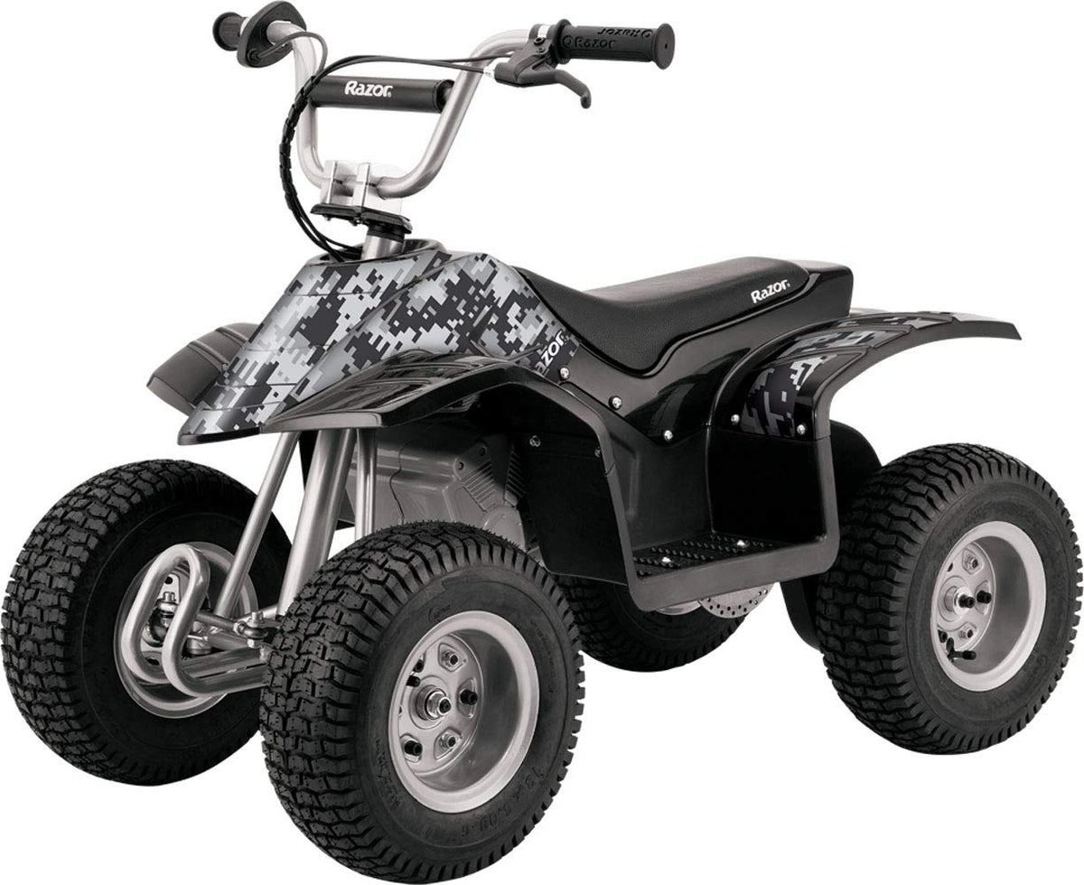 Razor Dirt Quad 24 Volt Ride On Up to 40min continuous use, Ages 8 and up, Up to 120lbs (43" x 24" x 31.5"), Camo Black