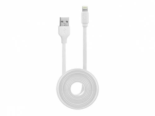 Cellet 4' Lightning 8 Pin Flat Wire Charging Data Sync Cable for iPhone 5 5s 6 6 Plus iPad iPod (Apple MFI Certified), White - for Iphone & Ipod
