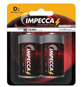 IMPECCA D Alkaline Batteries, 2 Pack BATTD2PK