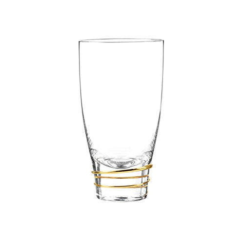 Qualia Helix Gold Accent Highball Glass, Set of 4