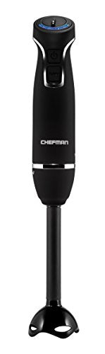Chefman Immersion Blender 300-Watt Turbo 12 Speed Stick Hand Blender, Black