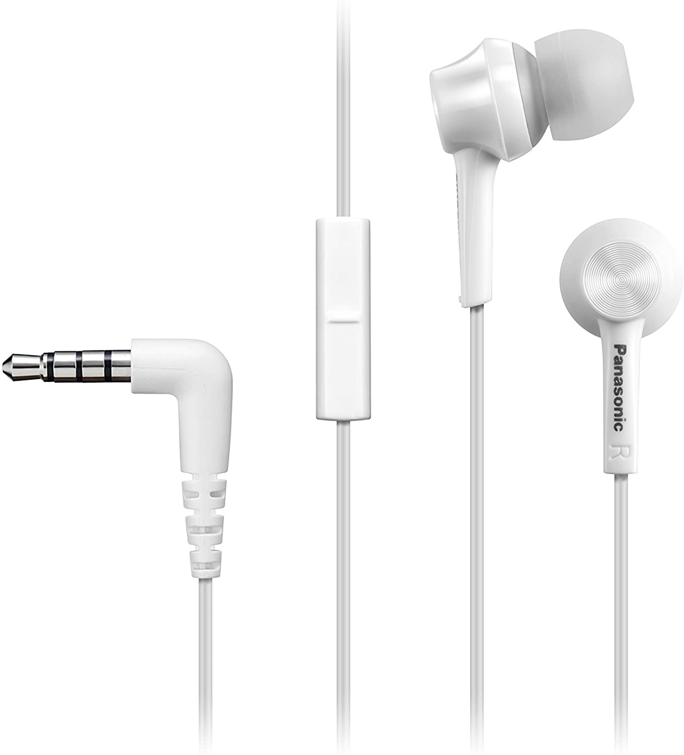 Panasonic - Canal Type in-Ear Headphones with Mic/Remote, White
