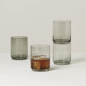Lenox Tuscany Classics Stackable 4 Piece Tall Glass Set, Smoke