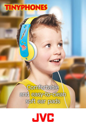 JVC HAKD7P Kid's Headphones, (Pink, Yellow&Blue)