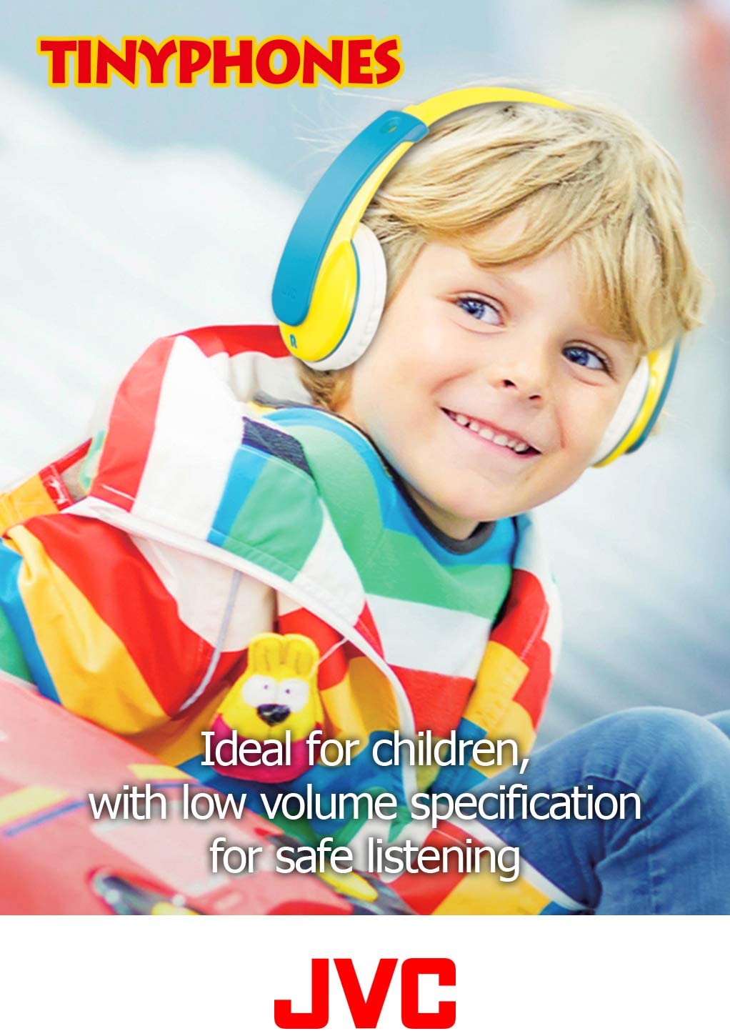 JVC HAKD7P Kid's Headphones, (Pink, Yellow&Blue)