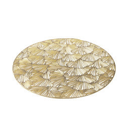 Brilliant Fan Round Gold Vinyl Placemat 15" Charger Set of 4