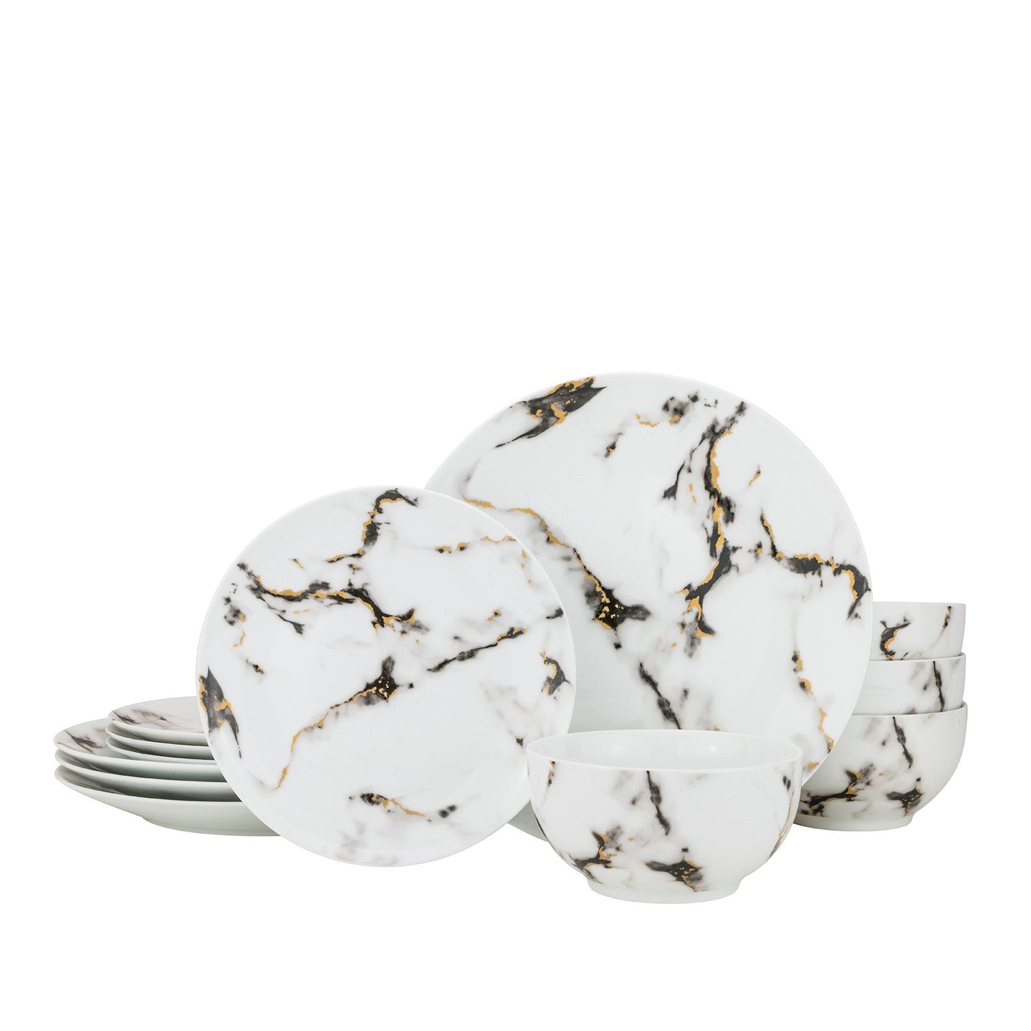 Joseph Sedgh Quarie Super White Porcelain 12 Piece Dinnerware Set, Service for 4
