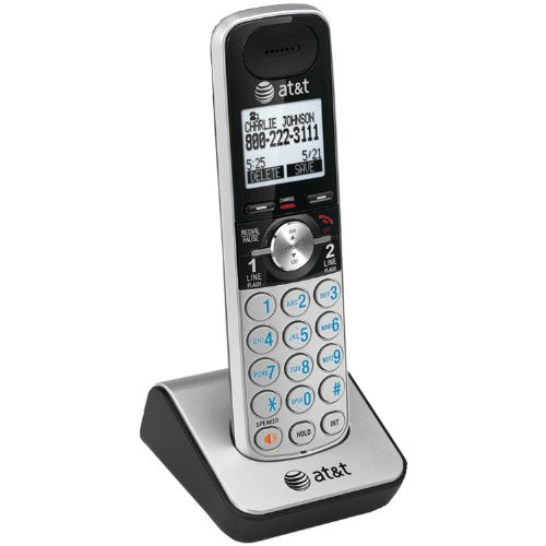 AT&T TL88002 Accessory Cordless Handset, Silver/Black | Requires an AT&T TL88102 Expandable Phone System to Operate