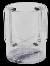 A&M Judaica Clear Acrylic Washing Cup, Black and White Marble Base Design, Silver Handles