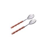 Classic Touch Salad Servers, Copper Glitter