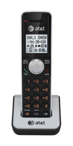 AT&T CL80111 DECT 6.0 Cordless Accessory Handset Phone, Black/Silver, 1 Accessory Handset