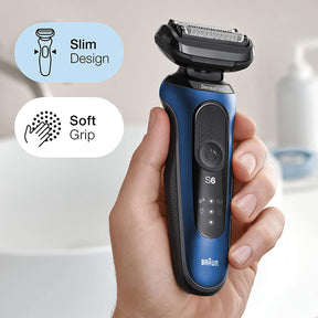 Braun - Series 6 Electric Razor for Men with Precision Trimmer, Wet & Dry, Blue, 6020s