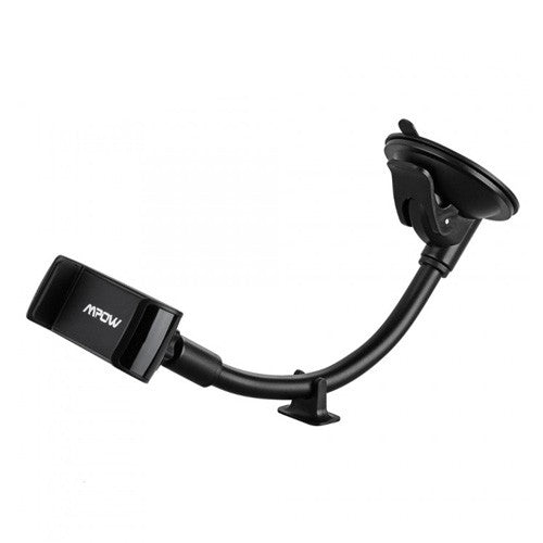 Mpow MPCA038AB Windshield Dashboard Car Mount - Flexible Arm, 360 Rotation, Secure Suction Pad