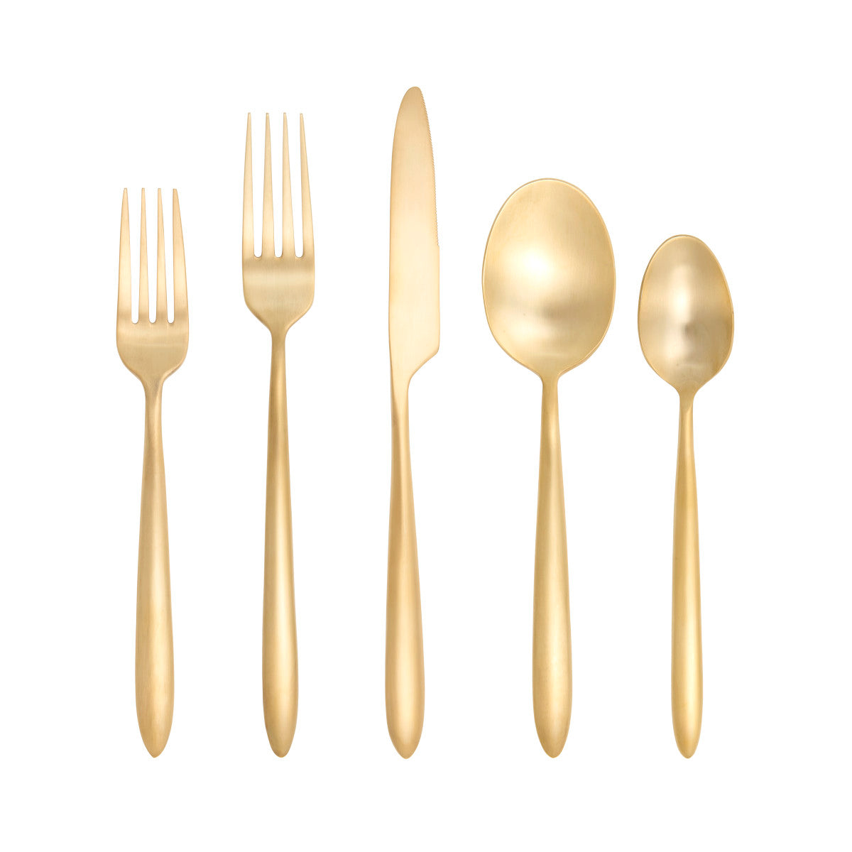 Fortessa Velo Gold 20 Piece Flatware Set, 18/10 Stainless, Brushed Gold, Service for 4