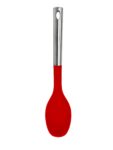 Millvado - Nylon Utensils SS Handle, Solid Spoon, Red,13.5''