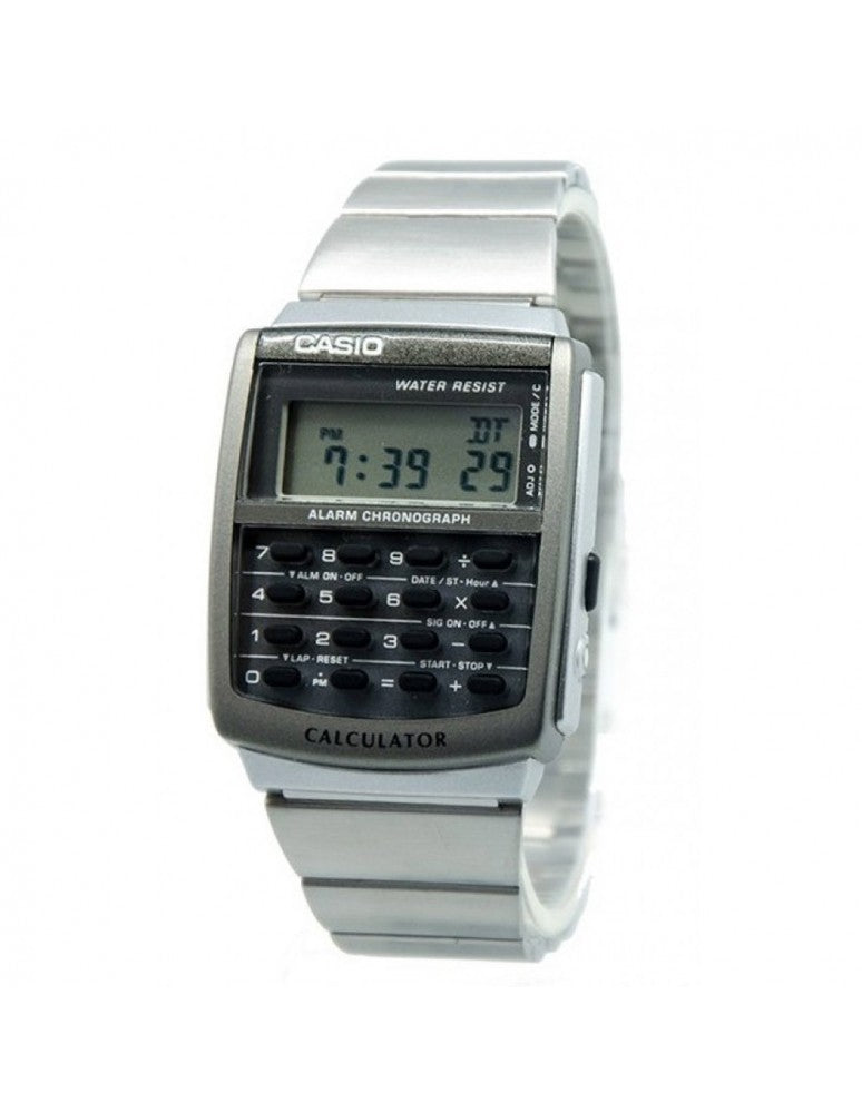 Casio Men's 8-Digit Calculator Digital Stainless Steel Watch