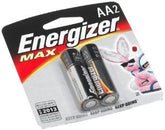 Energizer MAX Alkaline AA Batteries, 2 Pack BATTAA2PK