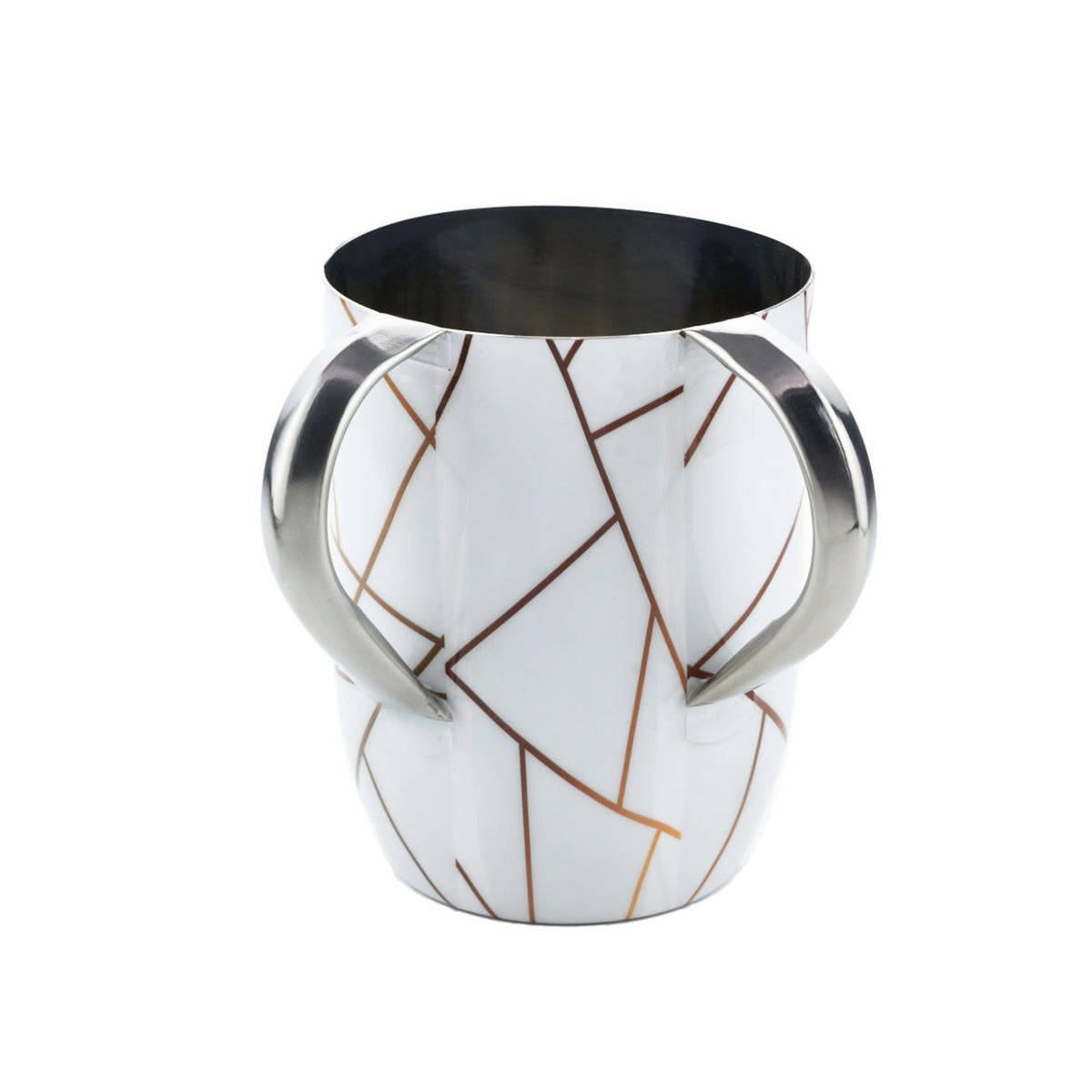 Godinger Wash Cup White With Gold Abstract Line