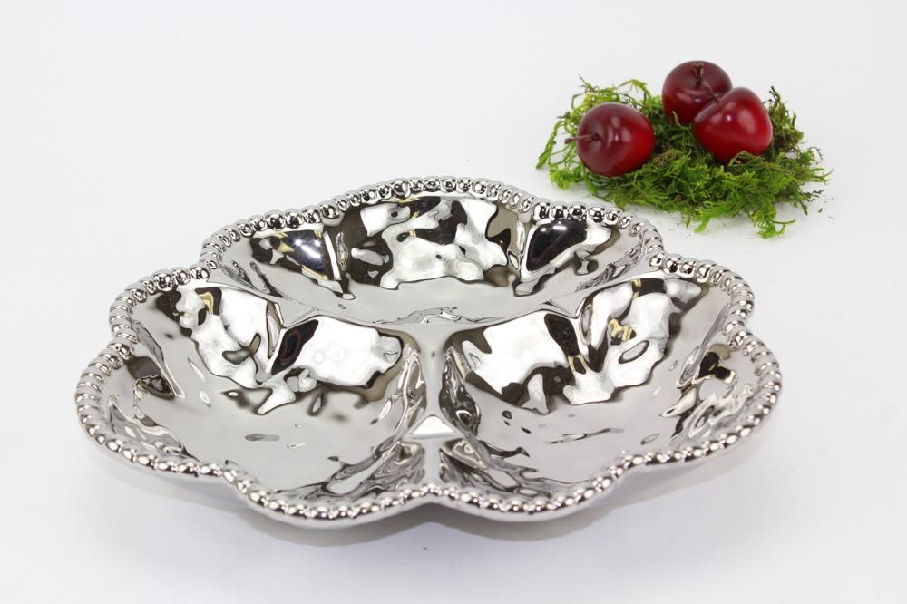 Barbagallo CER-1202 10.5" 3 Section Candy Serving Dish  (dishwasher safe and oven safe up to 350 degrees)