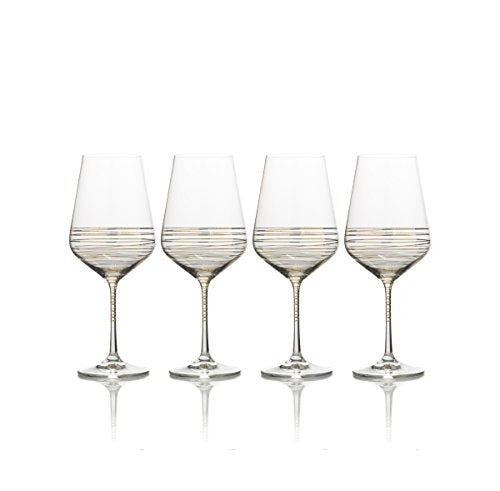 Mikasa Electric Boulevard Gold Water Goblet, 20-Ounce, Set of 4
