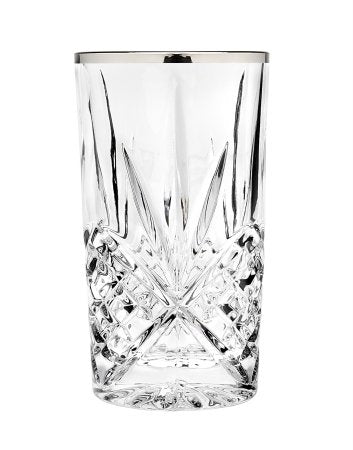 Dublin Crystal Highball Glasses, Set of 4 (Platinum)