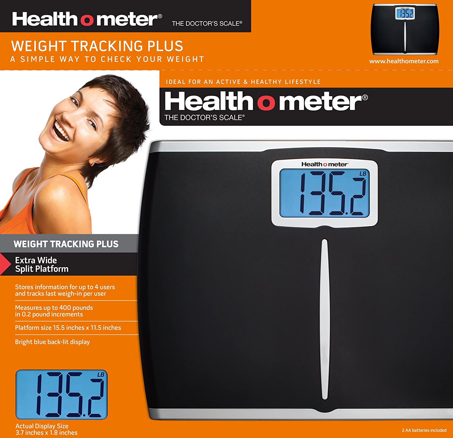 Health-O-Meter Extra-Wide Weight Tracking Scale, Up to 400LB