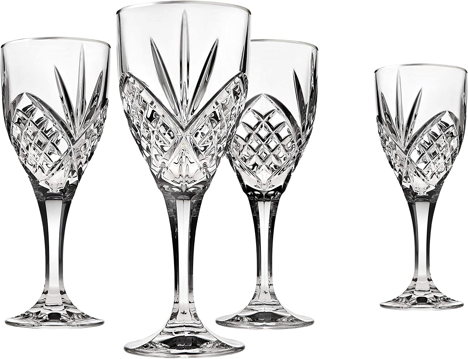 Dublin Crystal Goblet Glassware, Set of 4  (Silver)