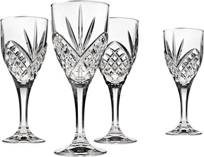 Dublin Crystal Goblet Glassware, Set of 4  (Silver)