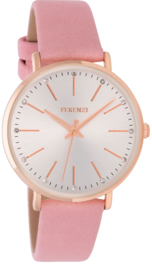 Ferenzi Minimalist Watch for Women, Pink