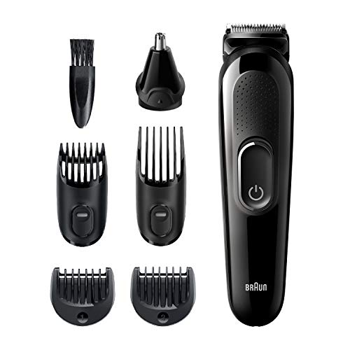 Braun Cordless Rechargeable Hair Clippers for Men, 6-in-1 Beard, Ear and Nose Trimmer