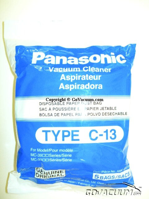 Panasonic Type C-13 Vacuum Bags For MC-3900 Series, 5 Pack