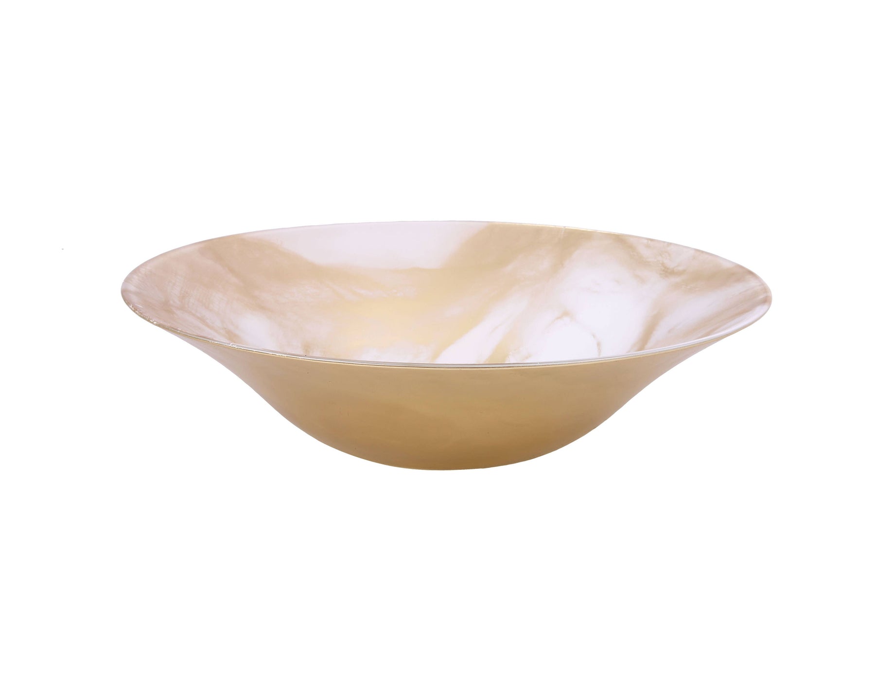 Classic Touch White Gold Marble Salad Bowl