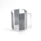 Waterdale Lucite Hexagon Washing Cup, Silver Glitter
