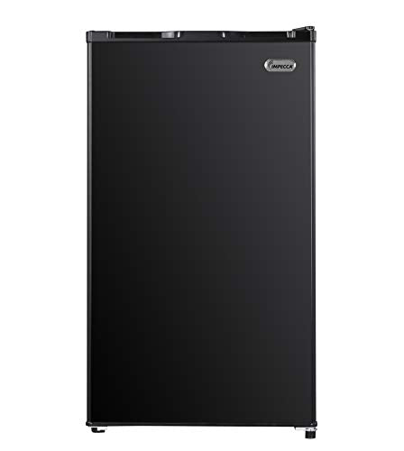 Impecca All-Refrigerator with Reversible Door, Interior Light, Classic Refrigerator, Compact Refrigerator Mini Fridge, 3.2 Cubic Feet, Black