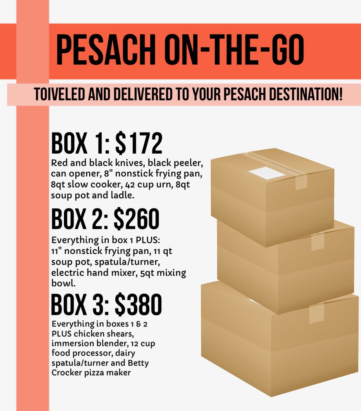 PESACH BOXES - Items Subject to Change Based on Availability - Multiple Box Options