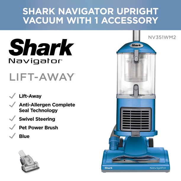Shark - Navigator Lift Away Upright Vacuum Refurbished, Blue