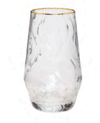 Classic Touch Gold Rim Tumblers, Set of 6
