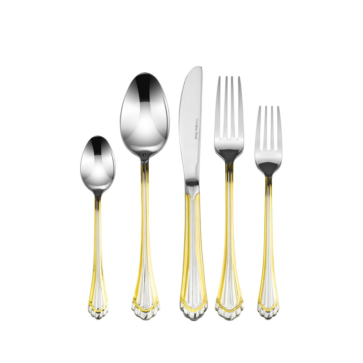 Joseph Sedgh 996G-20 18/10 Flatware, Service For 4, Silver with Gold