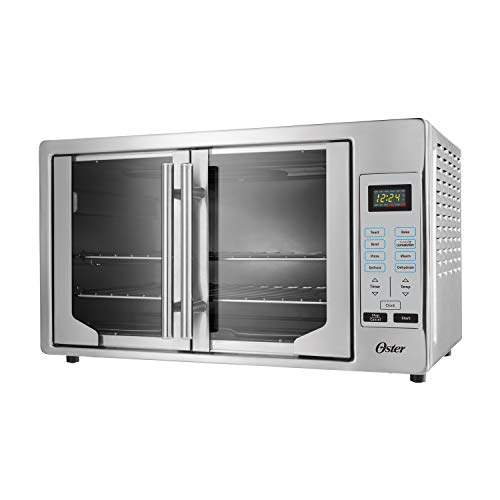 Oster French Convection Countertop and Toaster Oven, Single Door Pull and Digital Controls, Stainless Steel, fits 2 9x13 Extra Large