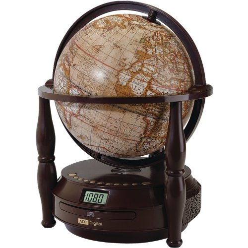 Antique World Globe CD Player with Radio and Line-in for MP3 Players