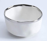 Pampa Bay Bianca Snack Dip Bowl 4", White & Silver