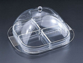 Huang Acrylic Tray with 4 Removable Sections and Lid