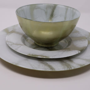 Classic Touch White Marble Dinnerware, 12 Piece Set