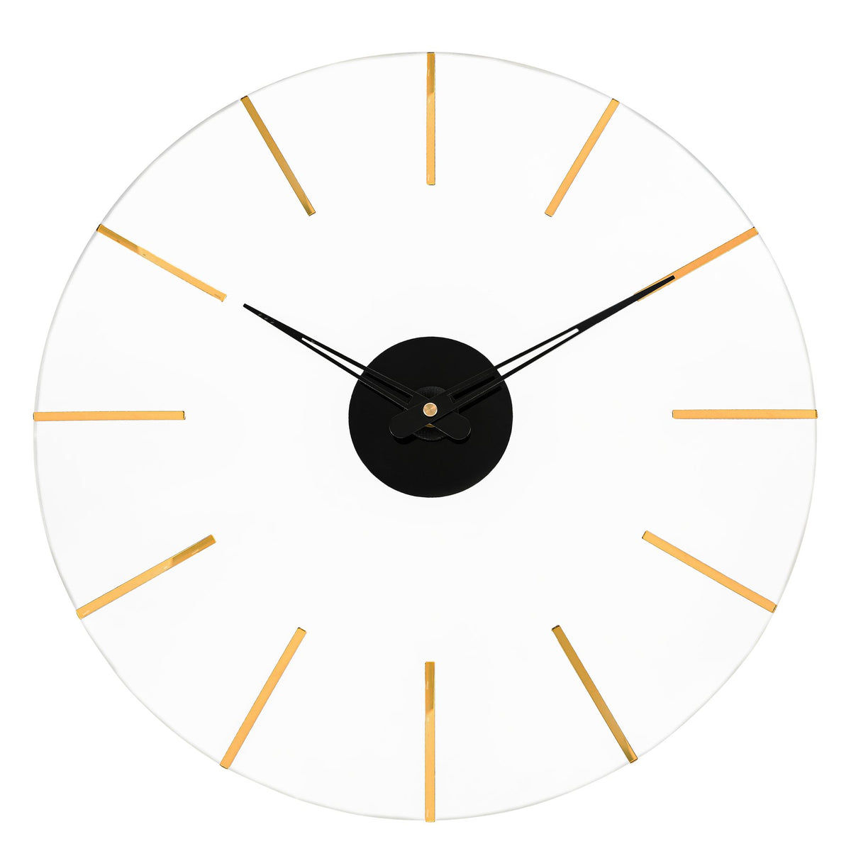 Waterdale MetaLucite Mirror Clock, Line Style, Gold