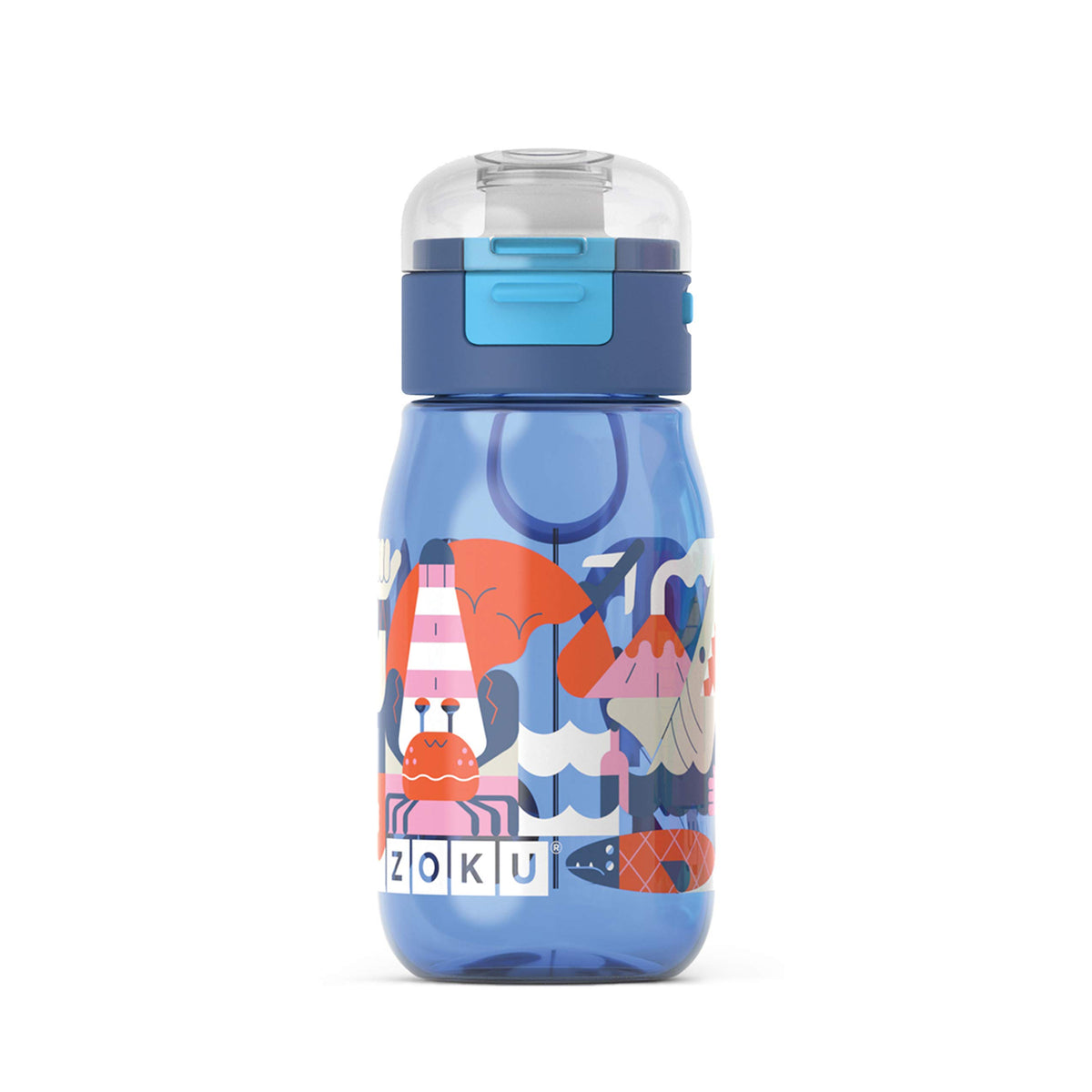 Zoku Kids Flip Gulp Water Bottle, Blue