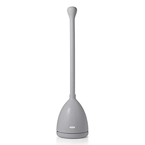 OXO Good Grips Toilet Plunger with Holder - Gray