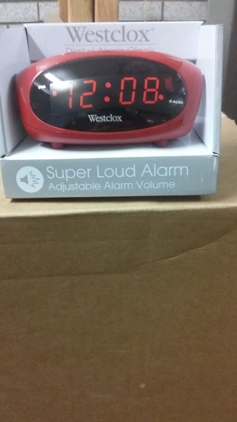Westclox .6" Digital LED Alarm Clock, Adjustable Volume & Battery Backup -Red